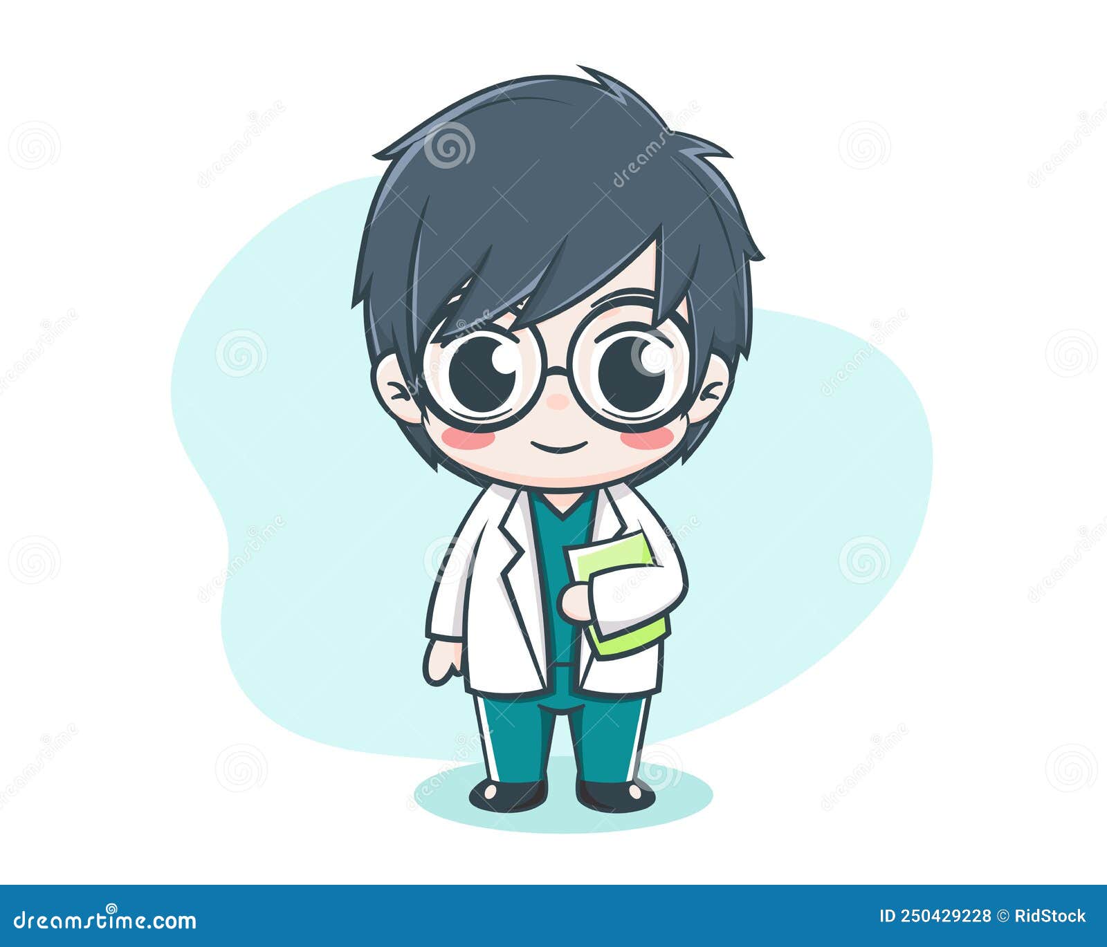 Conjunto de personagens de desenhos animados de médico