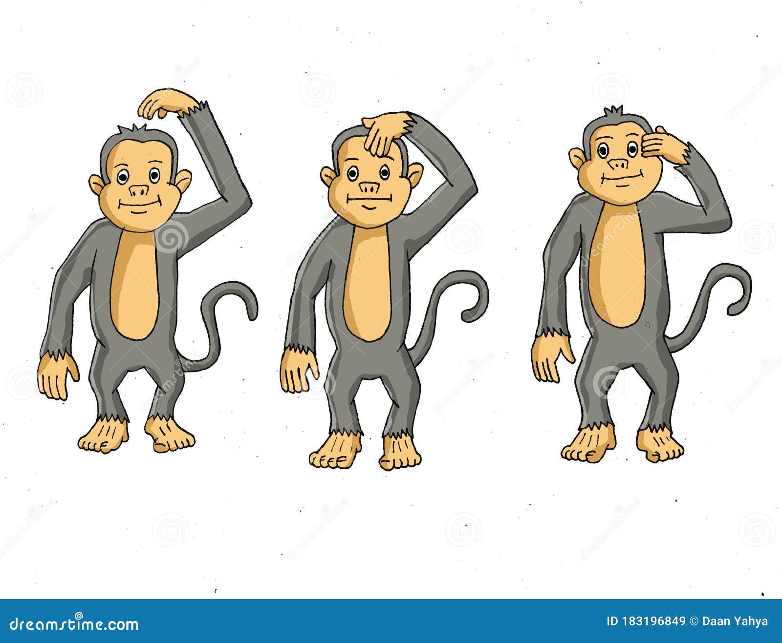 Linha Preta Macaco Animal Stick Figura PNG , Desenhos Animados De