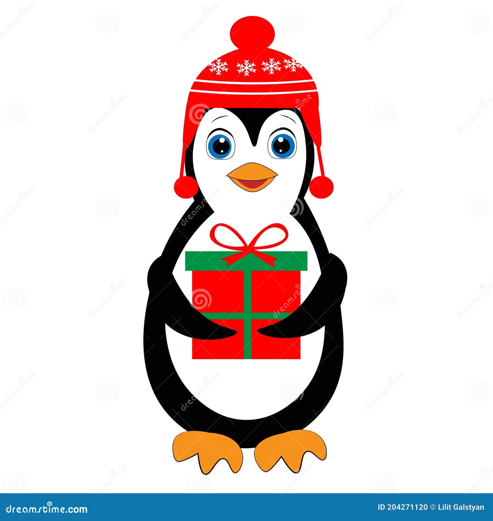 desenho de pinguim fofo celebrando o natal 3484587 Vetor no Vecteezy