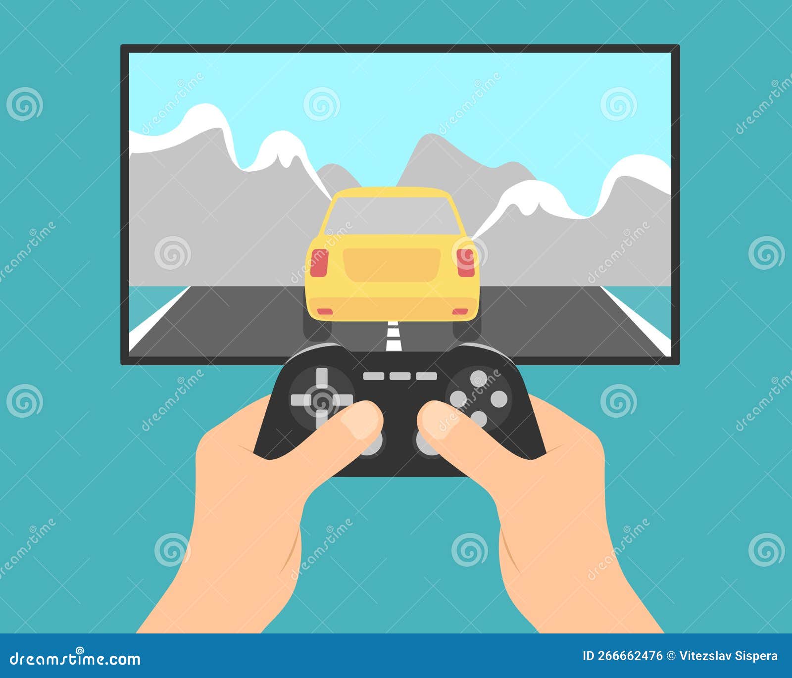Um jogador joga jogos online com um conjunto de dispositivos de jogos  desenho de uma linha de jogos online