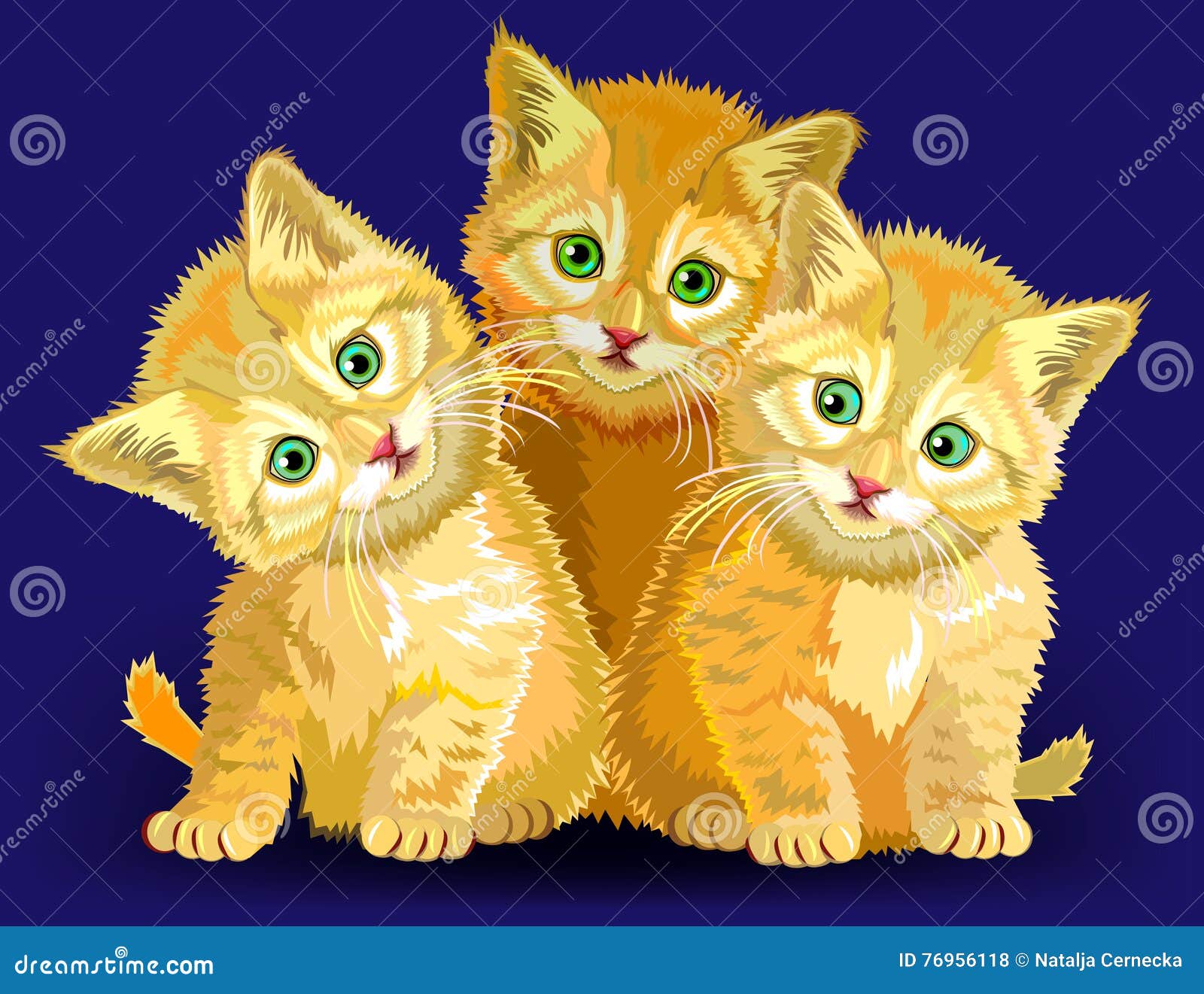 Ilustração Vetorial De Três Gatos Pintados Linhas Royalty Free SVG,  Cliparts, Vetores, e Ilustrações Stock. Image 40500642