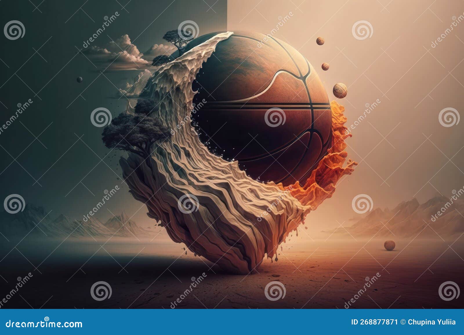 Ilustração de uma bola de basquete