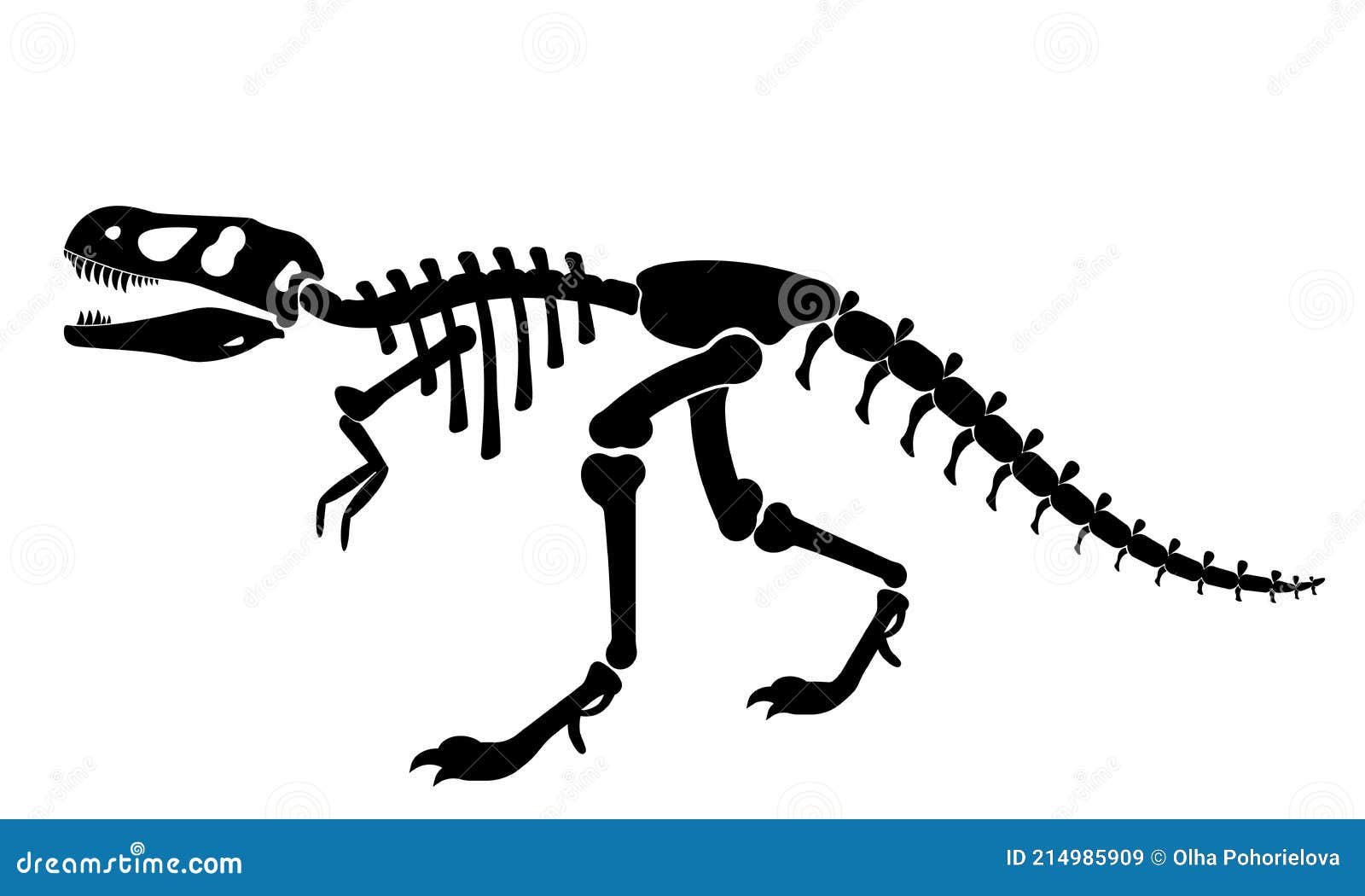 Vetores de Ilustração Do Tiranossauro Rex Silhueta Preta E Branca