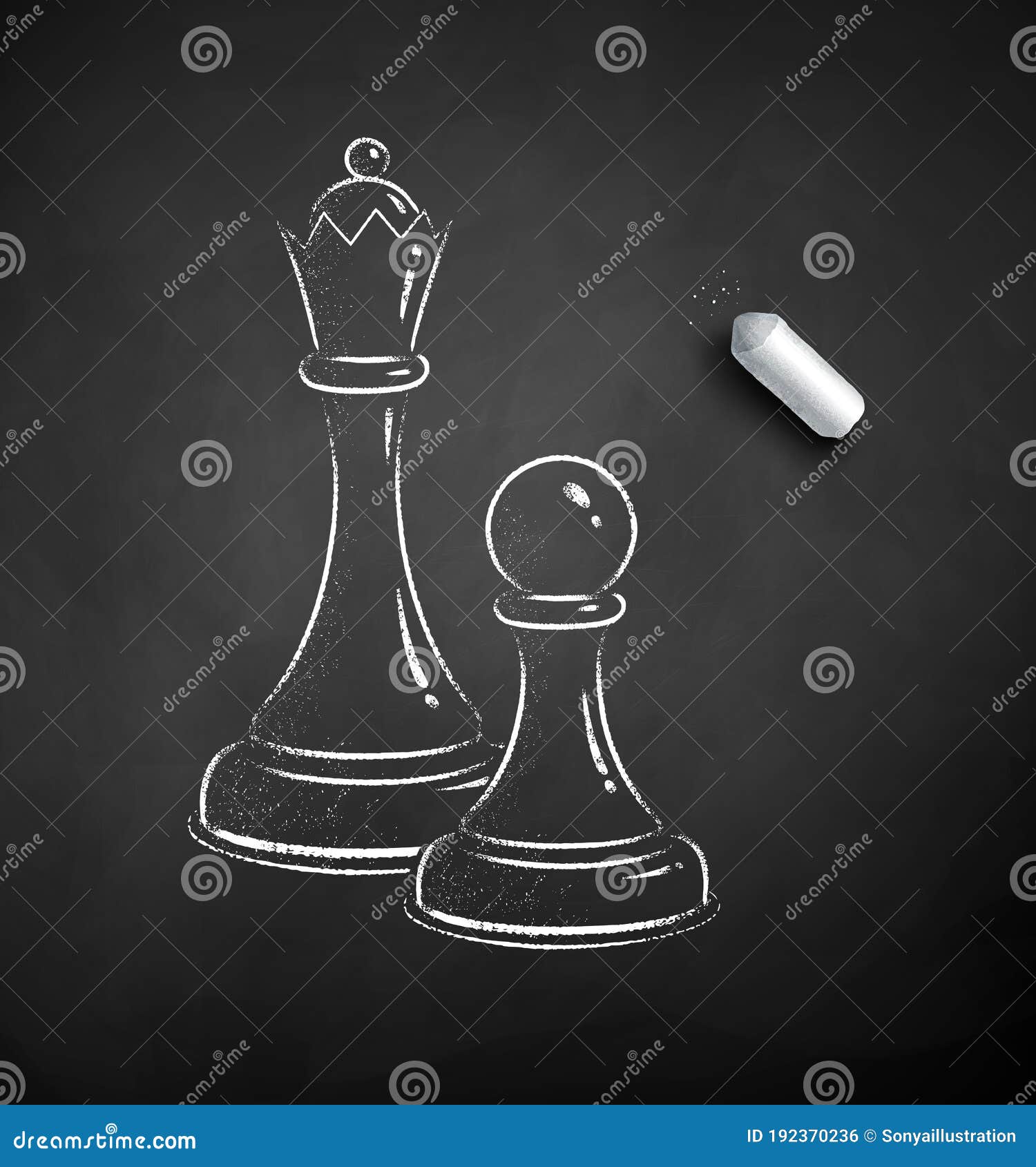 Rainha Do Xadrez. Cone Plano. Desenho Da Imitação Com Giz Branco No  Quadro-negro Verde. Pictograma Plano E Fundo Da Placa Da Escola. Símbolo Da  Ilustração Do Vetor Royalty Free SVG, Cliparts, Vetores