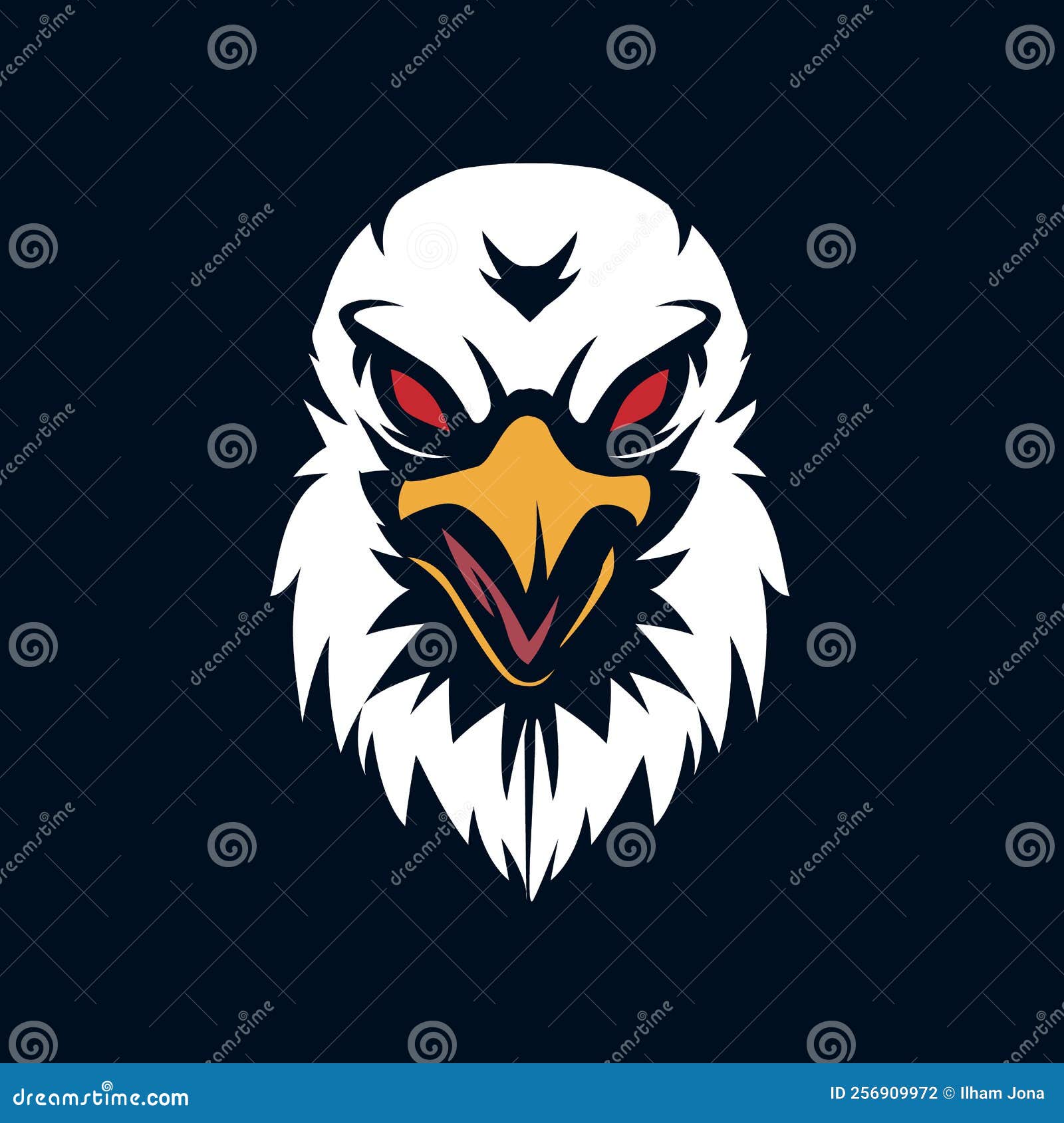 Modelo de vetor de logotipo de jogo de mascote de esports eagles