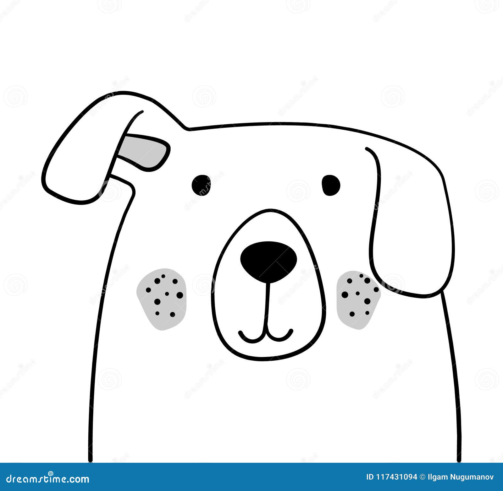 Desenho Simples Da Cara Do Cão Dos Desenhos Animados Ilustração do