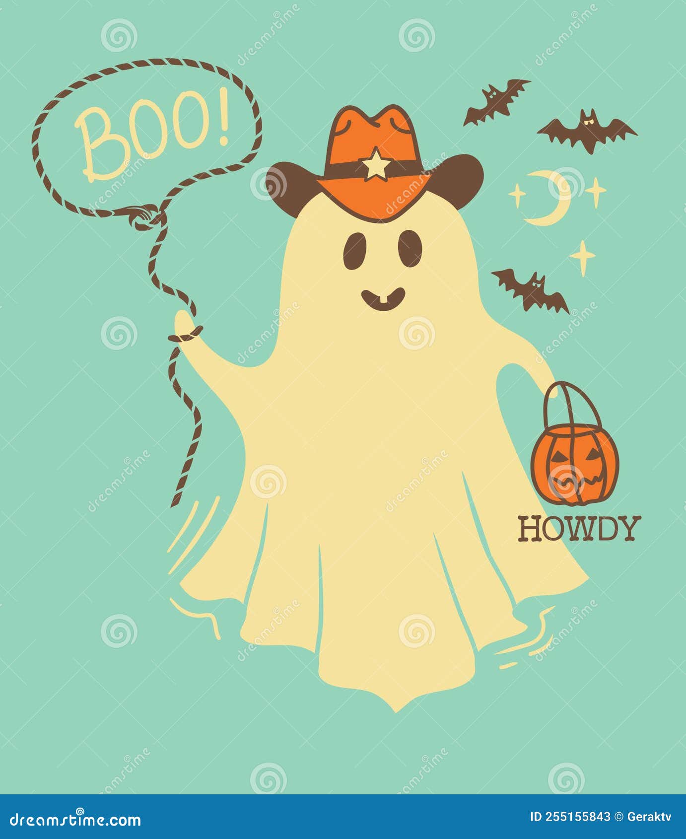 cartaz de halloween vector wiih cute boo, ilustração vetorial de