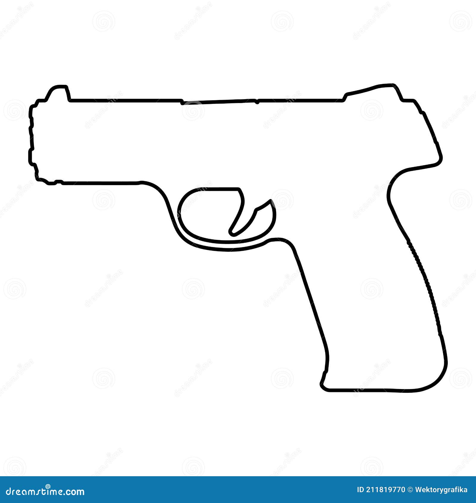 Ilustração Isolada Do Vetor De Arma De Pistola De Pistola Arte De
