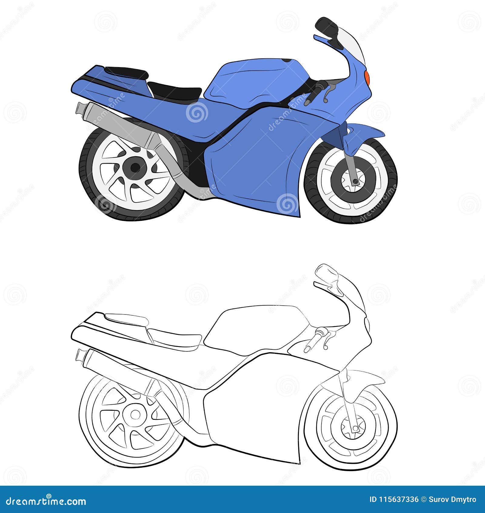 Ilustração Do Desenho Do Vetor Da Bicicleta Do Moto Do Esporte Ilustração  Stock - Ilustração de moderno, velocidade: 115637342