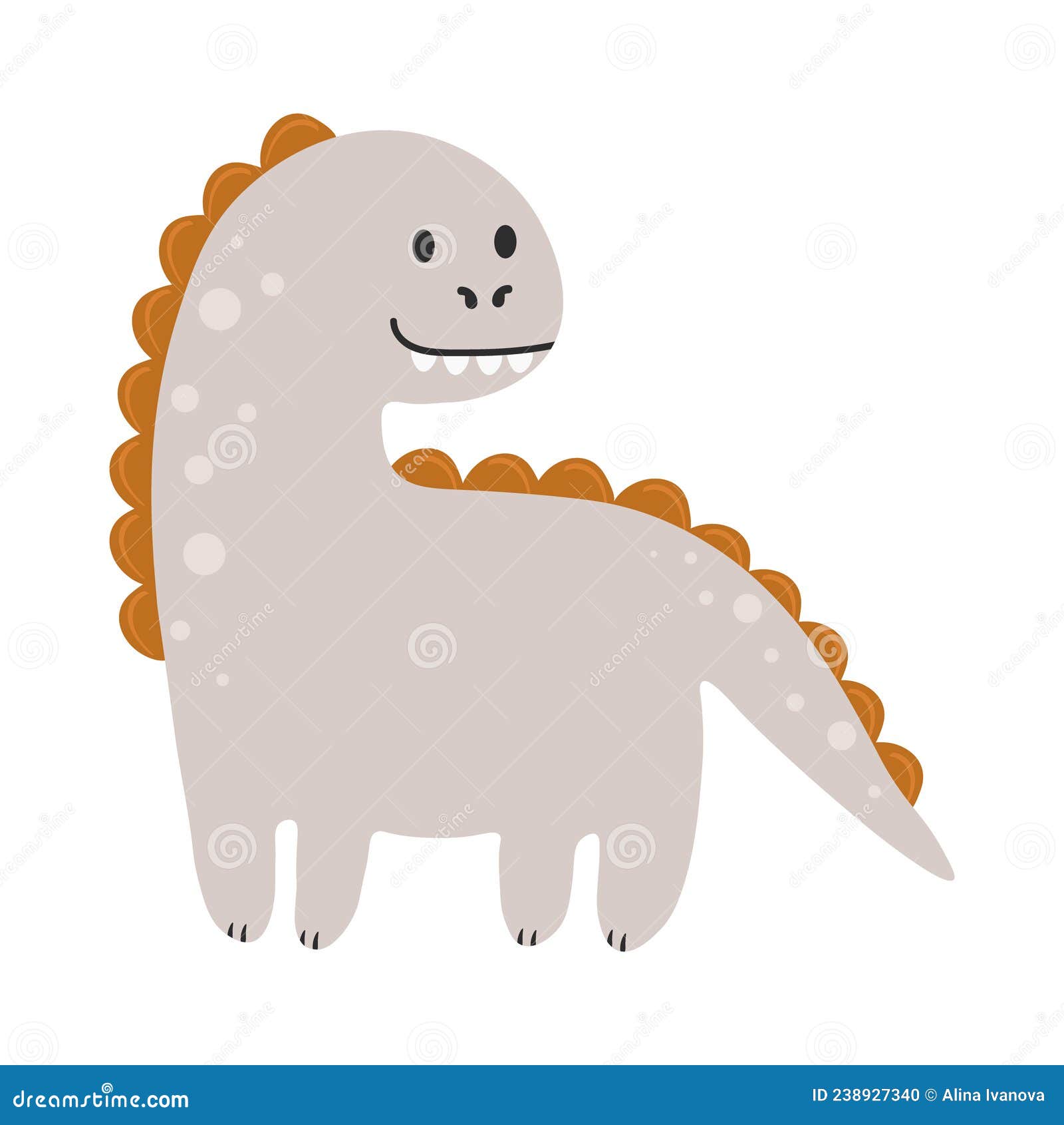 Dinossauro de desenho animado em fundo branco