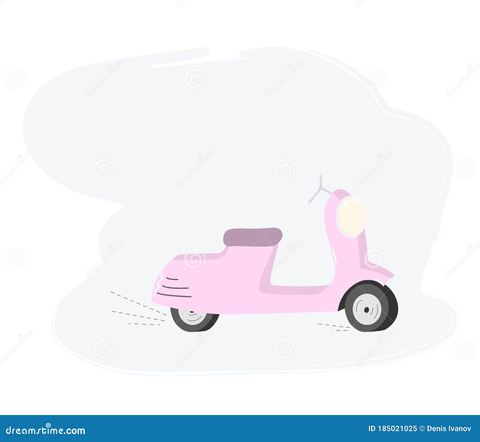 Desenhos animados de scooter de moto rosa