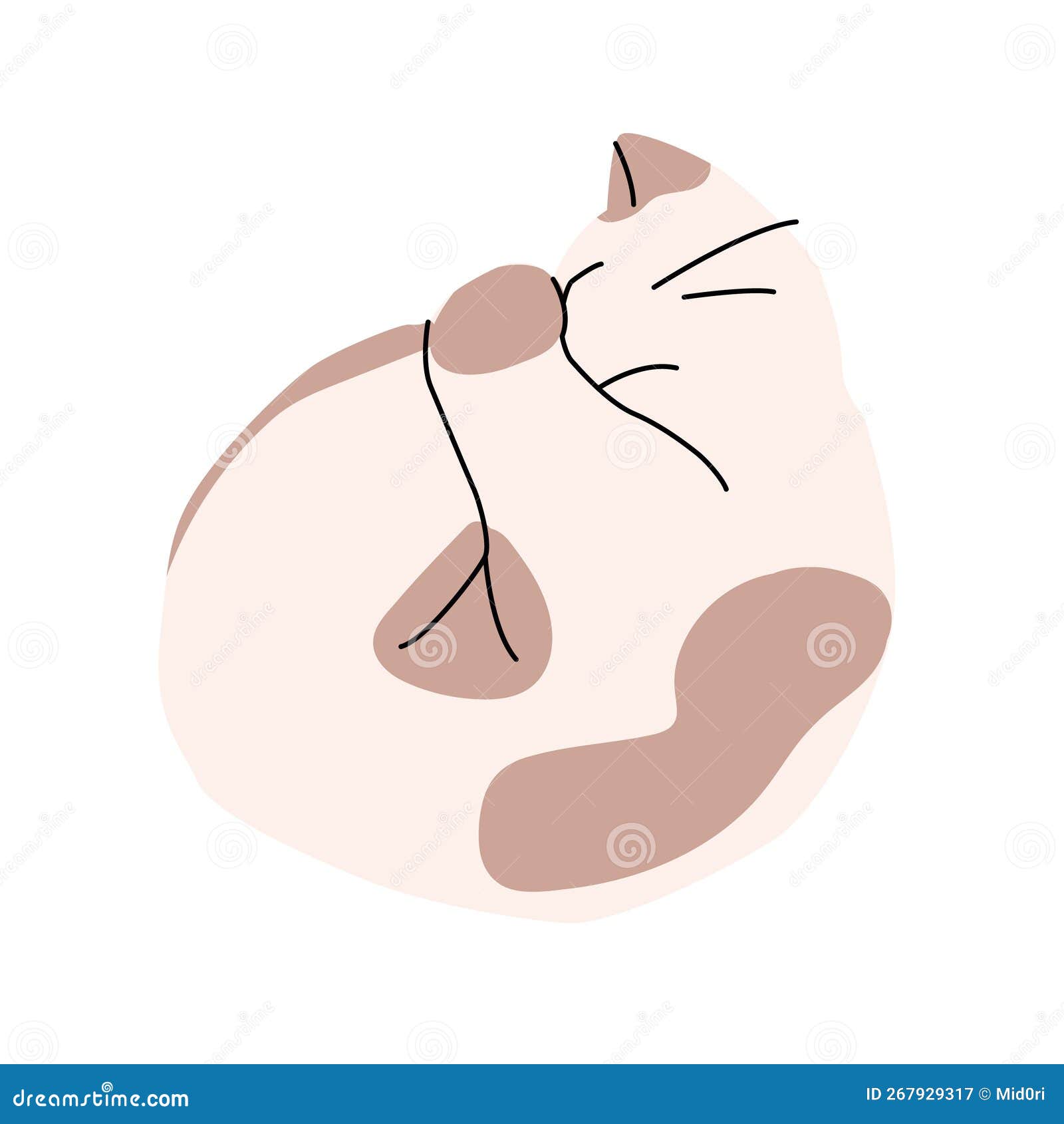 Gato bonito dormindo na ilustração do ícone da nuvem. conceito de