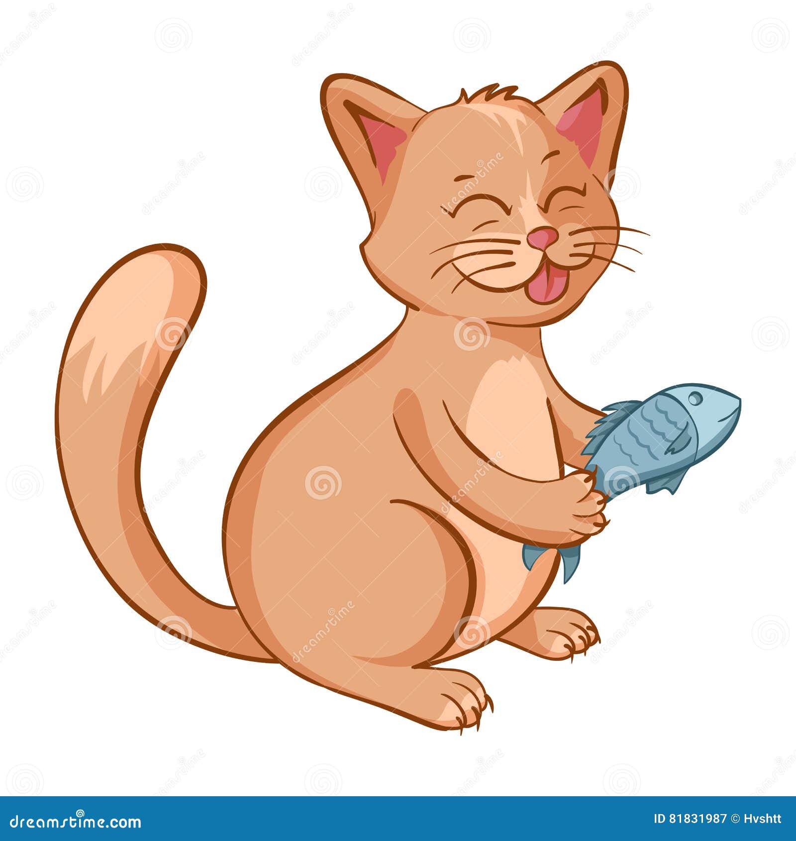 ilustração de desenho animado grupo gatos feliz - Stockphoto