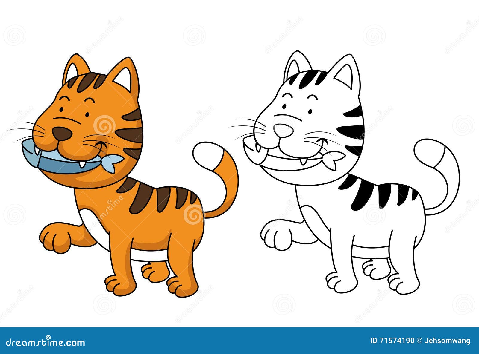 Os Gatos Ajustaram O Livro Para Colorir Dos Desenhos Animados