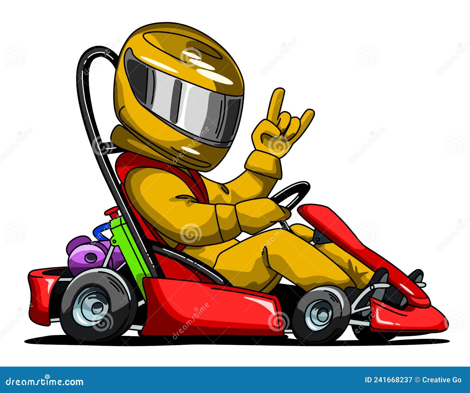 Kart Vencedor De Corrida, Ilustração Em Um Fundo Branco Royalty Free SVG,  Cliparts, Vetores, e Ilustrações Stock. Image 58200083