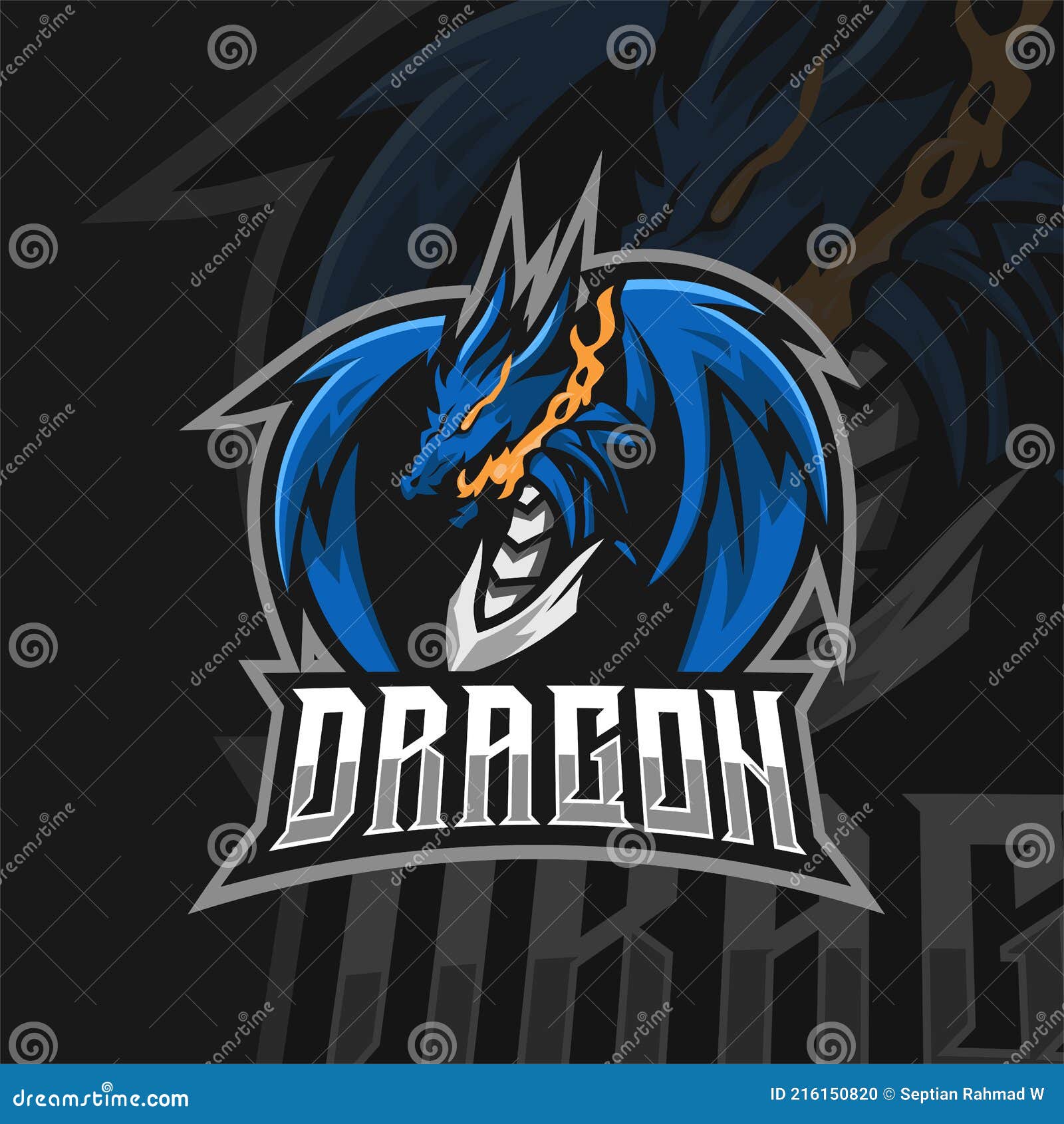 Logotipo da mascote da cabeça do dragão roxo ilustração vetorial dragon  esport gaming mascot logo