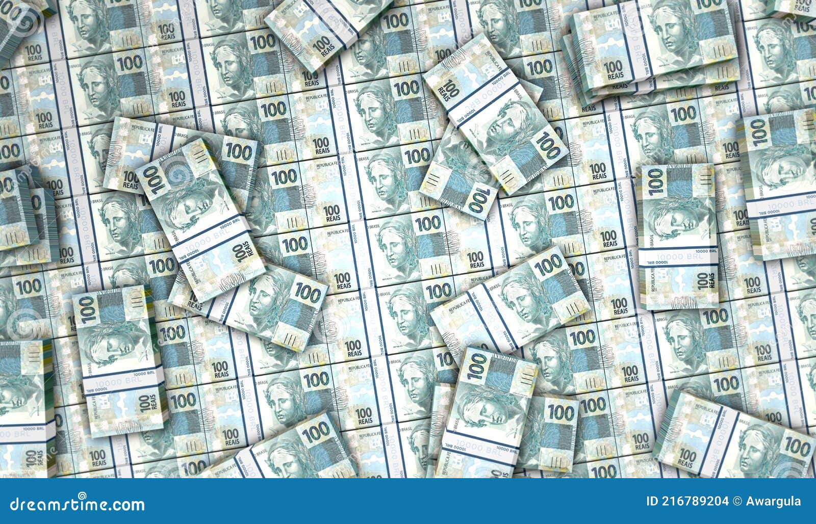 Ilustração em vetor real brasileiro conjunto de dinheiro do brasil notas de  pacote dinheiro de papel 200 brl