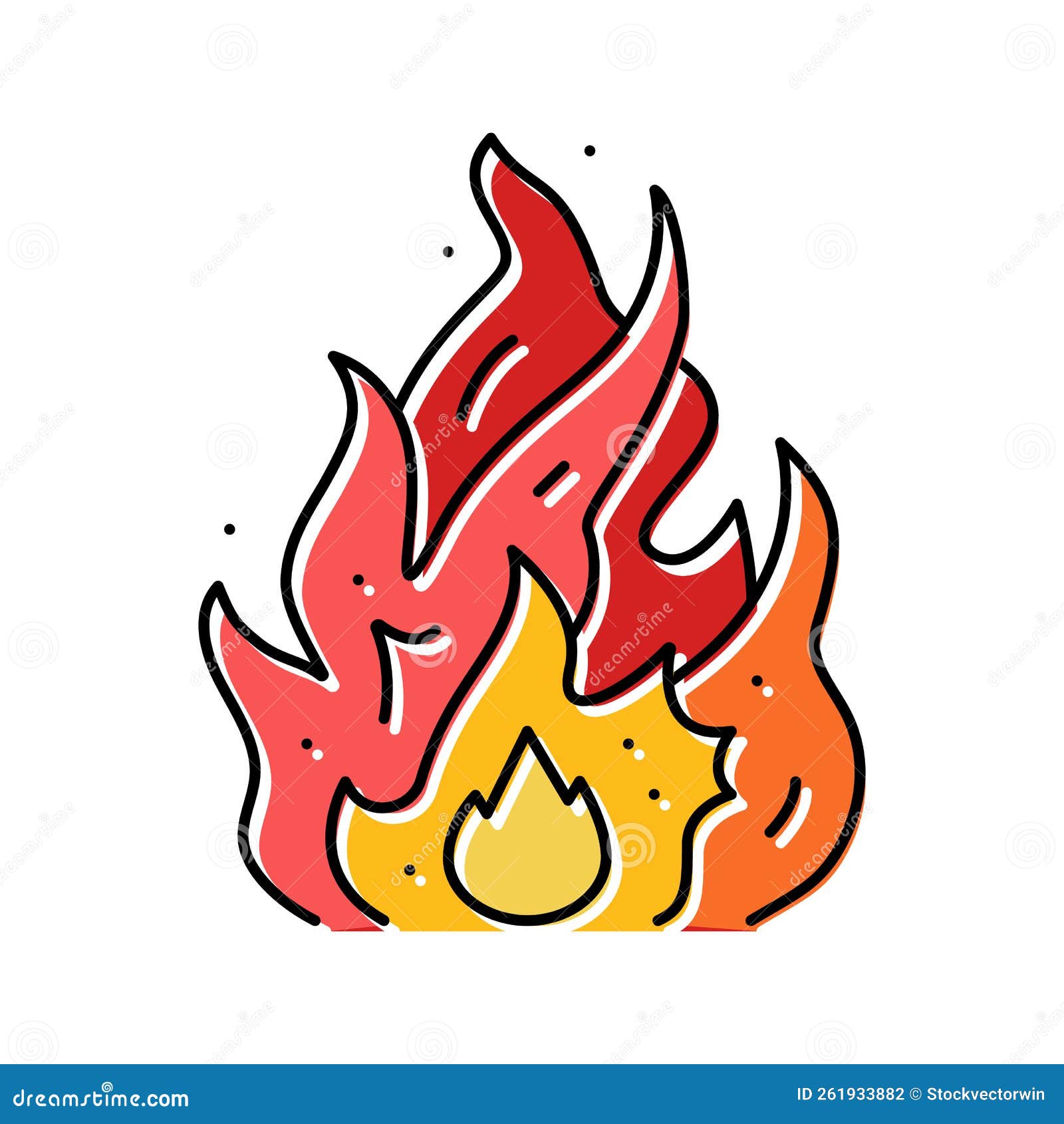 Baixar ícones de fogo desenhados à mão. conjunto de vetores de ícones de  chamas de fogo. fogo de…