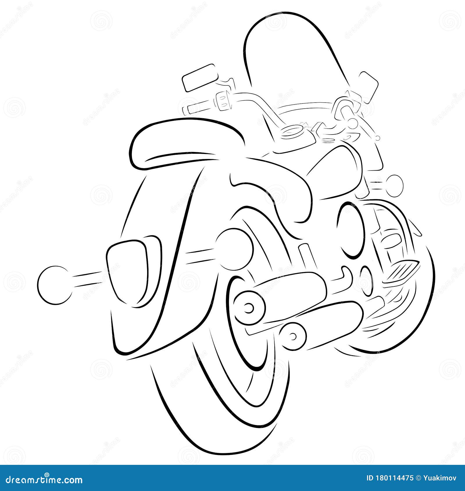 Entregue O Estilo Da Tração De Uma Ilustração Nova Da Motocicleta