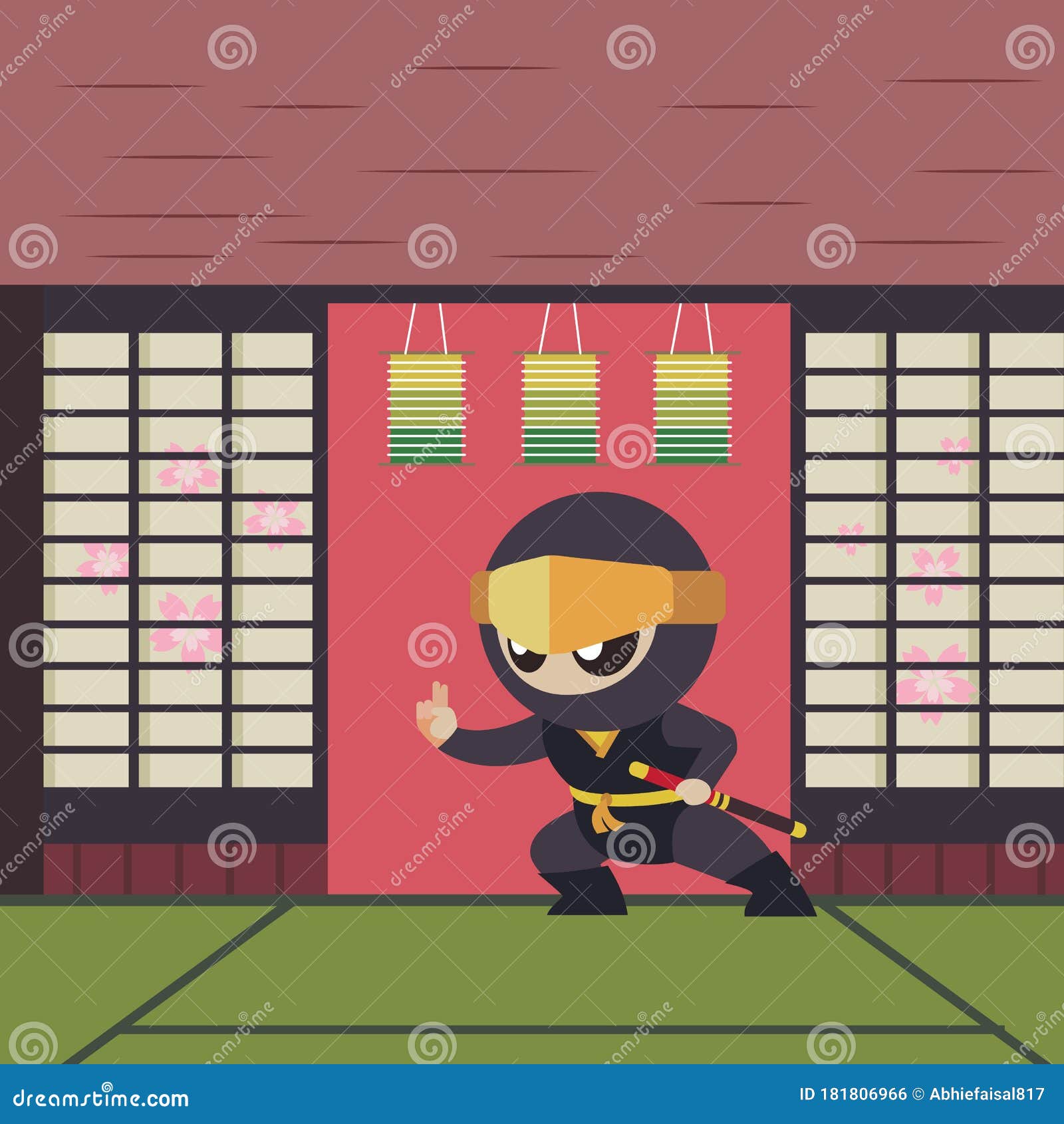 Desenho ninja fofo