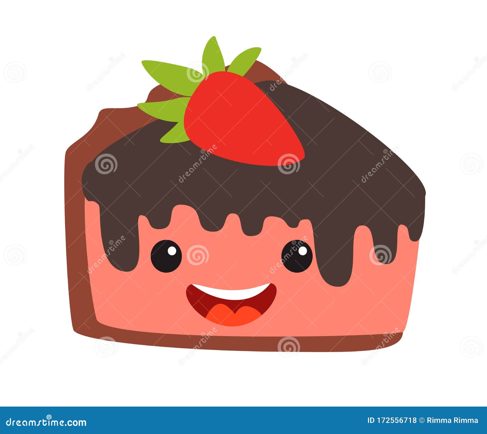 Morango E Leite De Chocolate De Kawaii Ilustração do Vetor