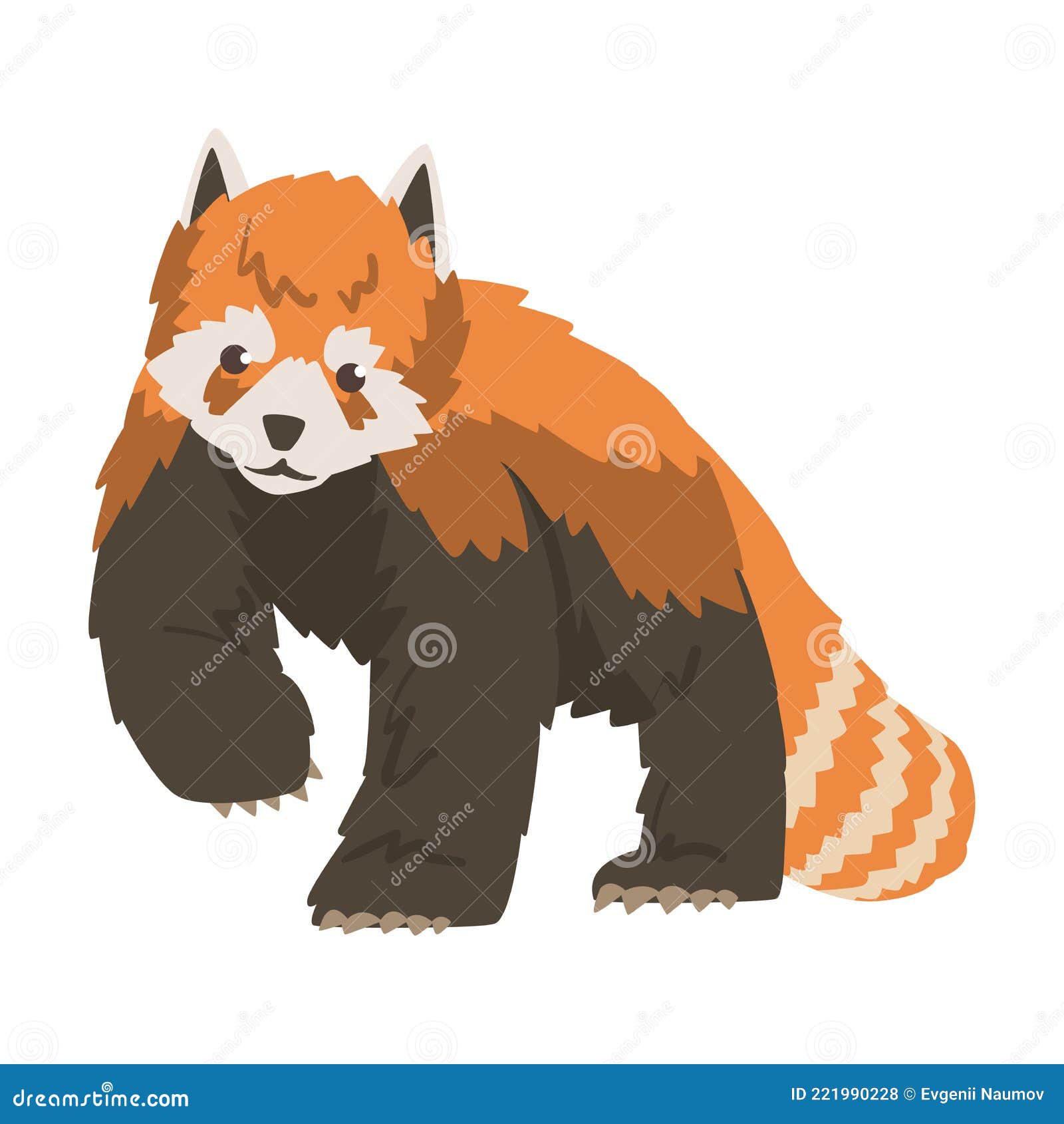 Panda vermelho cartoon ilustração em vetor kawaii