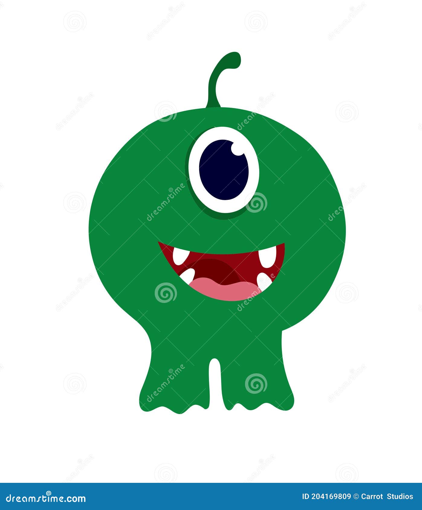 Monstro Alienígena Com Olho Uma Língua Lambendo Sem Mãos Desenho imagem  vetorial de Morphart© 265042904