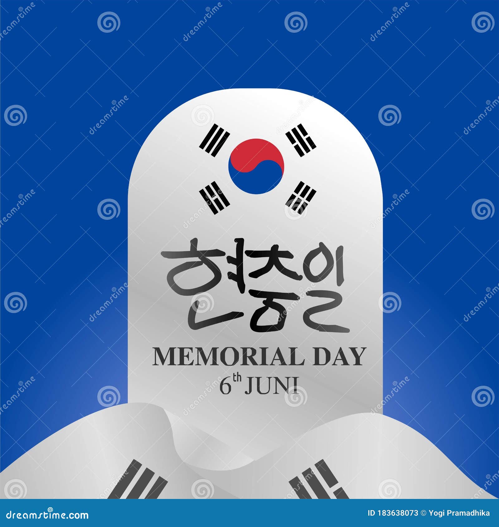 Ilustração Do Vetor Do Dia 6 De Junho Memorial Da Coreia. Tradução : Dia  Memorial Coreano Ilustração do Vetor - Ilustração de naturalizado, isolado:  183638073