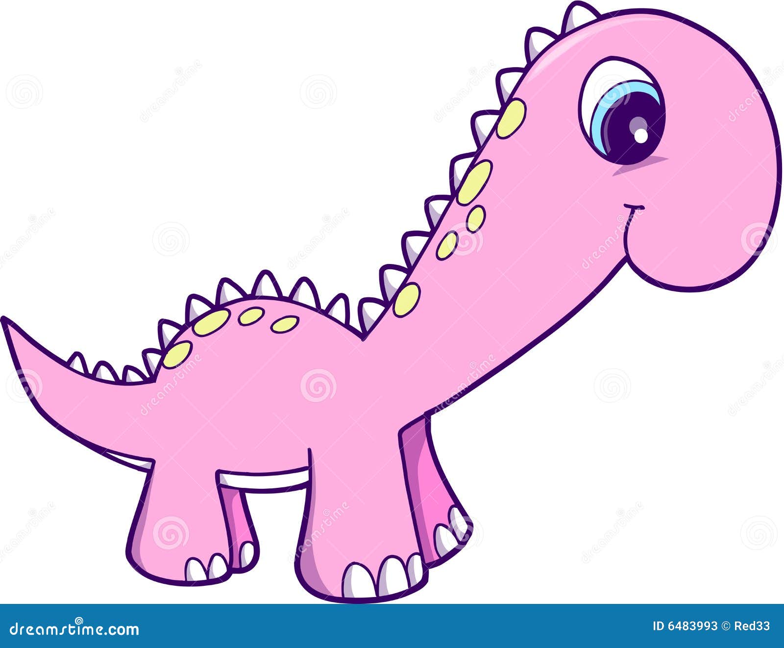 Vetor Cor-de-rosa Bonito Do Dinossauro Ilustração do Vetor