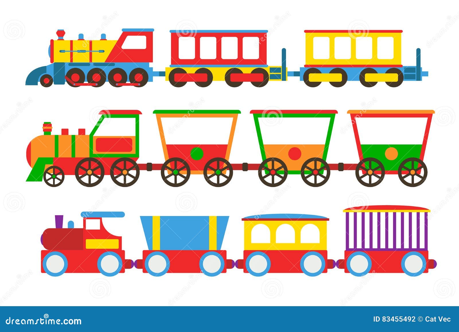 Trem De Brinquedo Para Crianças Ilustração Vetorial Plana. Trem De Brinquedo  Para Crianças No Fundo Branco. Infância, Entretenimento, Conceito De  Transporte Royalty Free SVG, Cliparts, Vetores, e Ilustrações Stock. Image  194264758