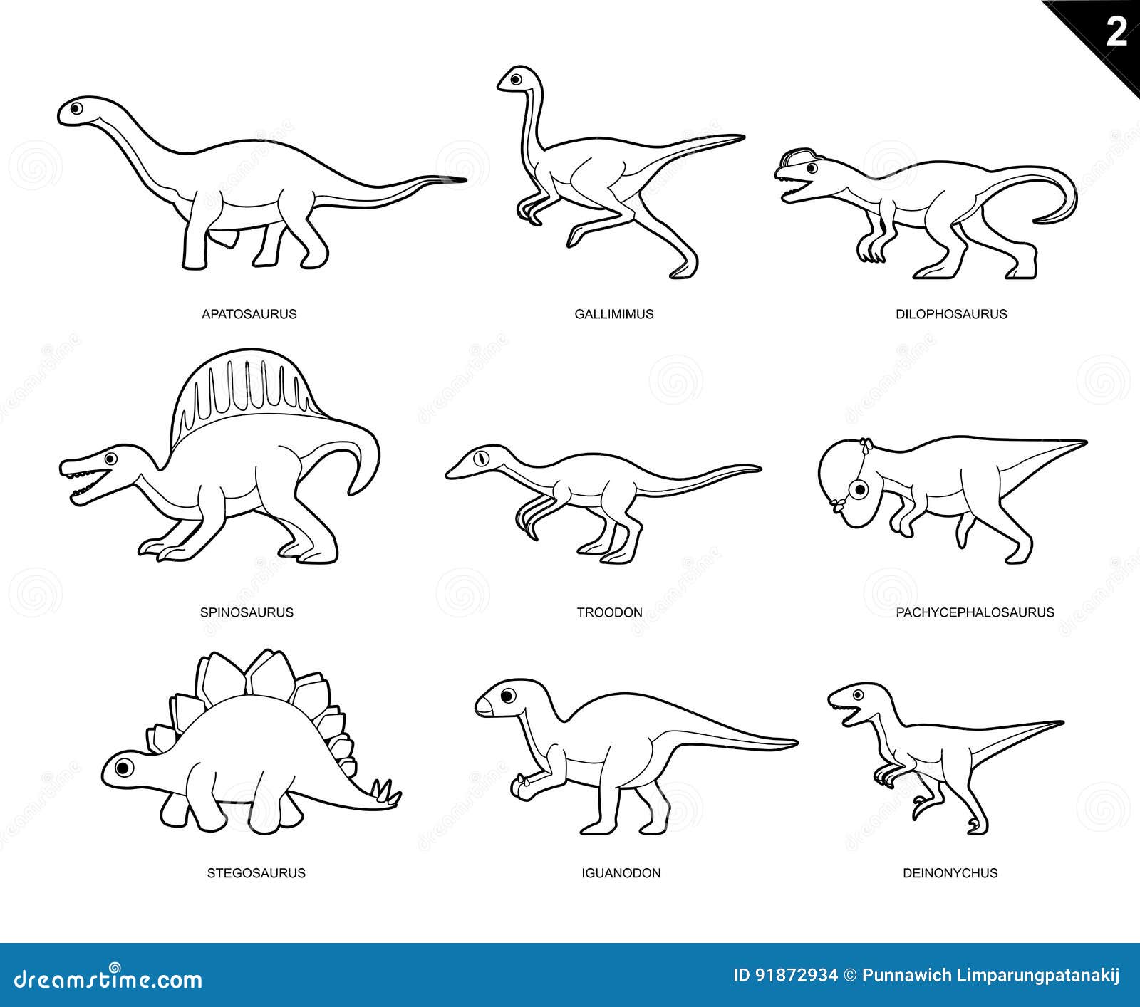 A Ilustração Do Vetor Dos Desenhos Animados Do Livro Para Colorir Do  Dinossauro Ajustou 1 Ilustração do Vetor - Ilustração de diferente, dino:  85940255