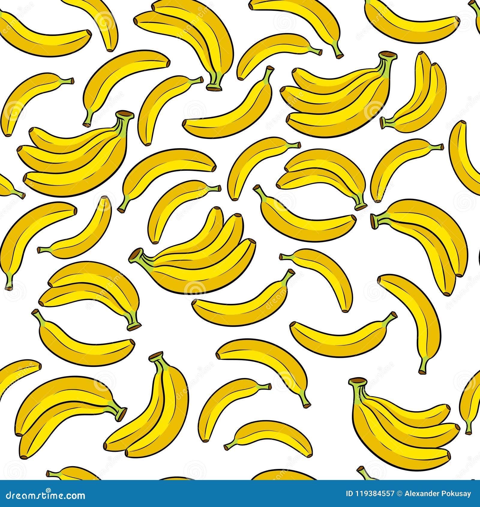 Ilustração de desenhos animados de banana padrão sem emenda