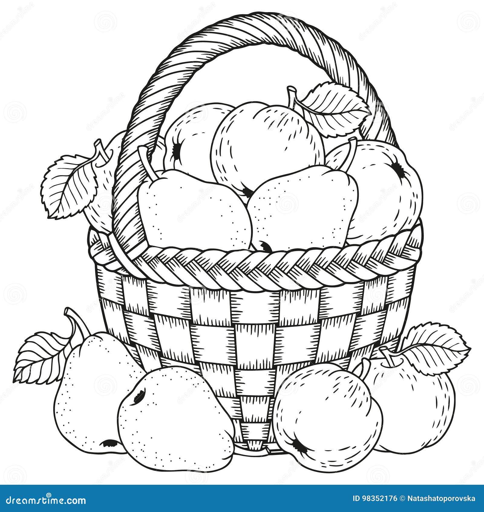 Desenhos para colorir de desenho de uma cesta de frutas para