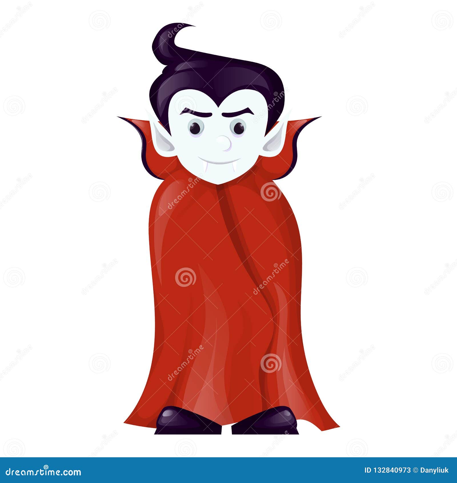 Halloween Feliz. Personagem De Desenho Animado Vampiro Na Capa Vermelha  Esconde Seu Rosto Atrás Da Capa. Ilustração Vetorial No Fundo Branco  Royalty Free SVG, Cliparts, Vetores, e Ilustrações Stock. Image 129755210