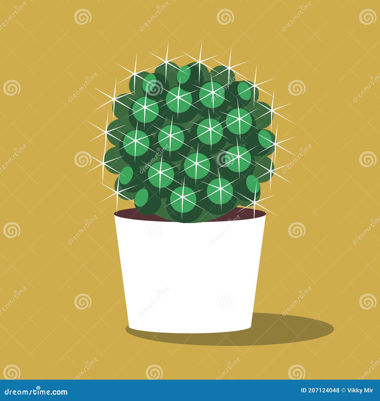 Vetores de Cactos Com Espinhos Planta Do Deserto Ilustração De