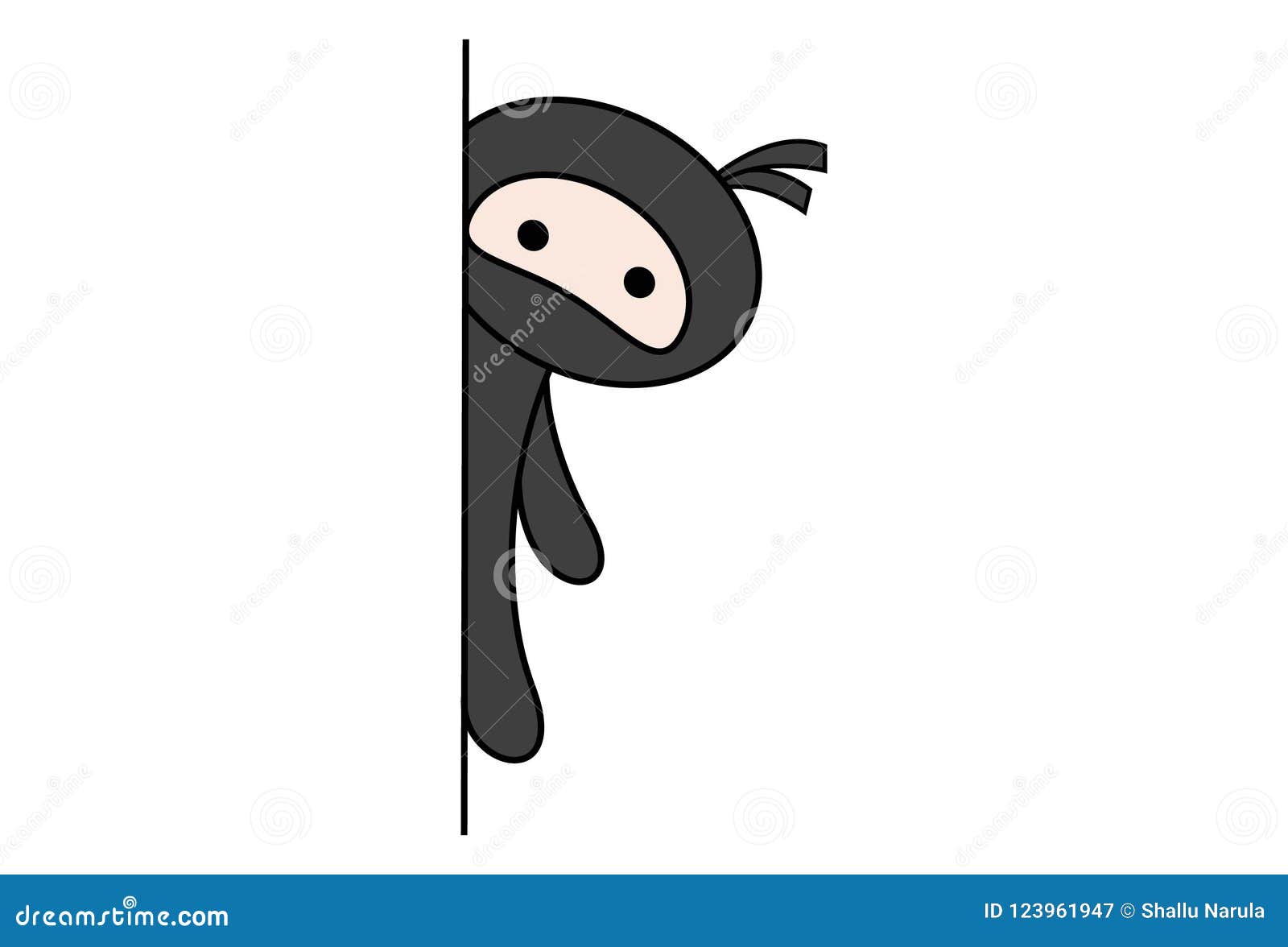 Ilustração Dos Desenhos Animados Do Vetor De Ninja Ilustração do Vetor -  Ilustração de sorrir, arma: 123961947