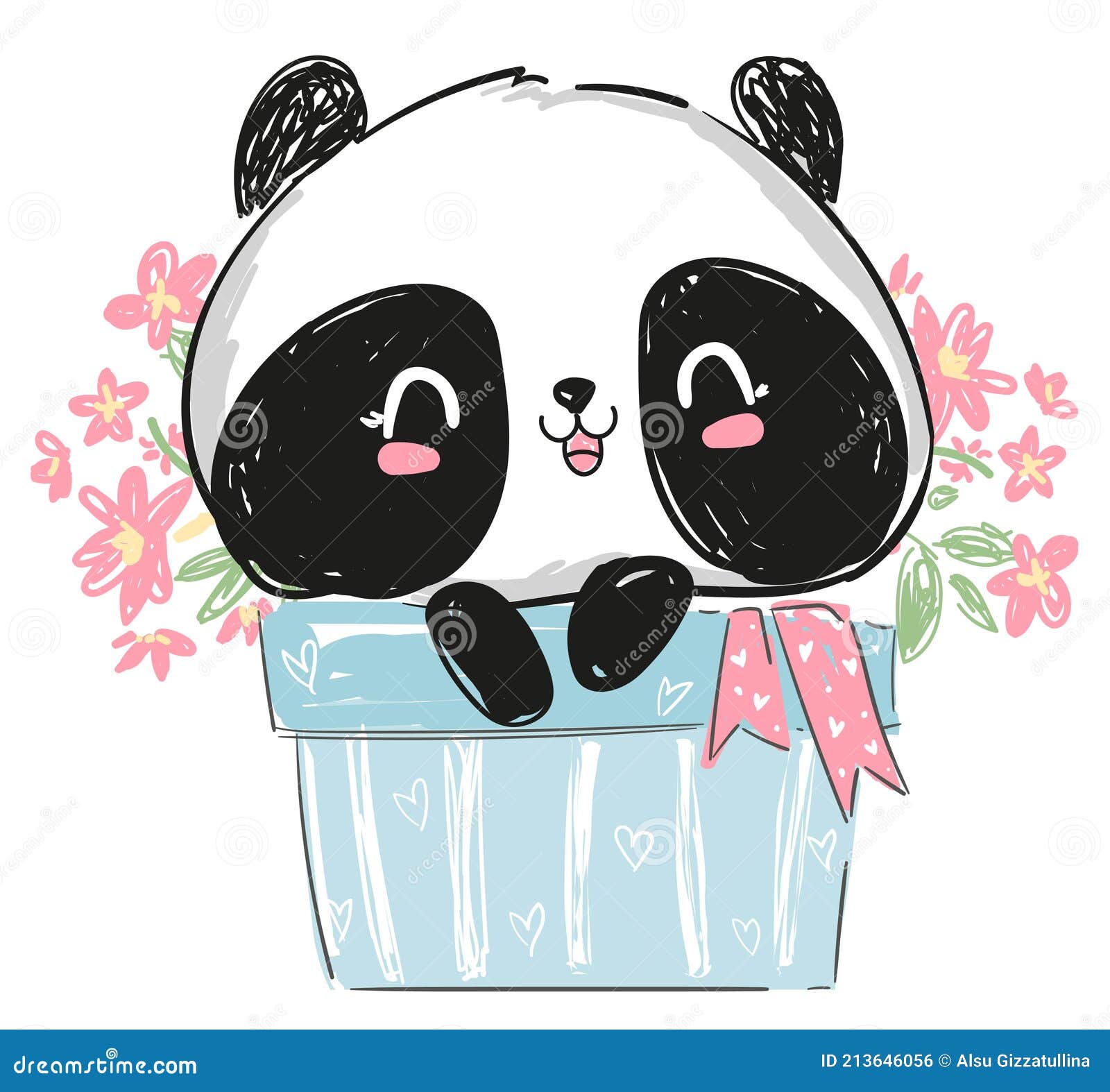 Padrão infantil perfeito com panda de desenho animado