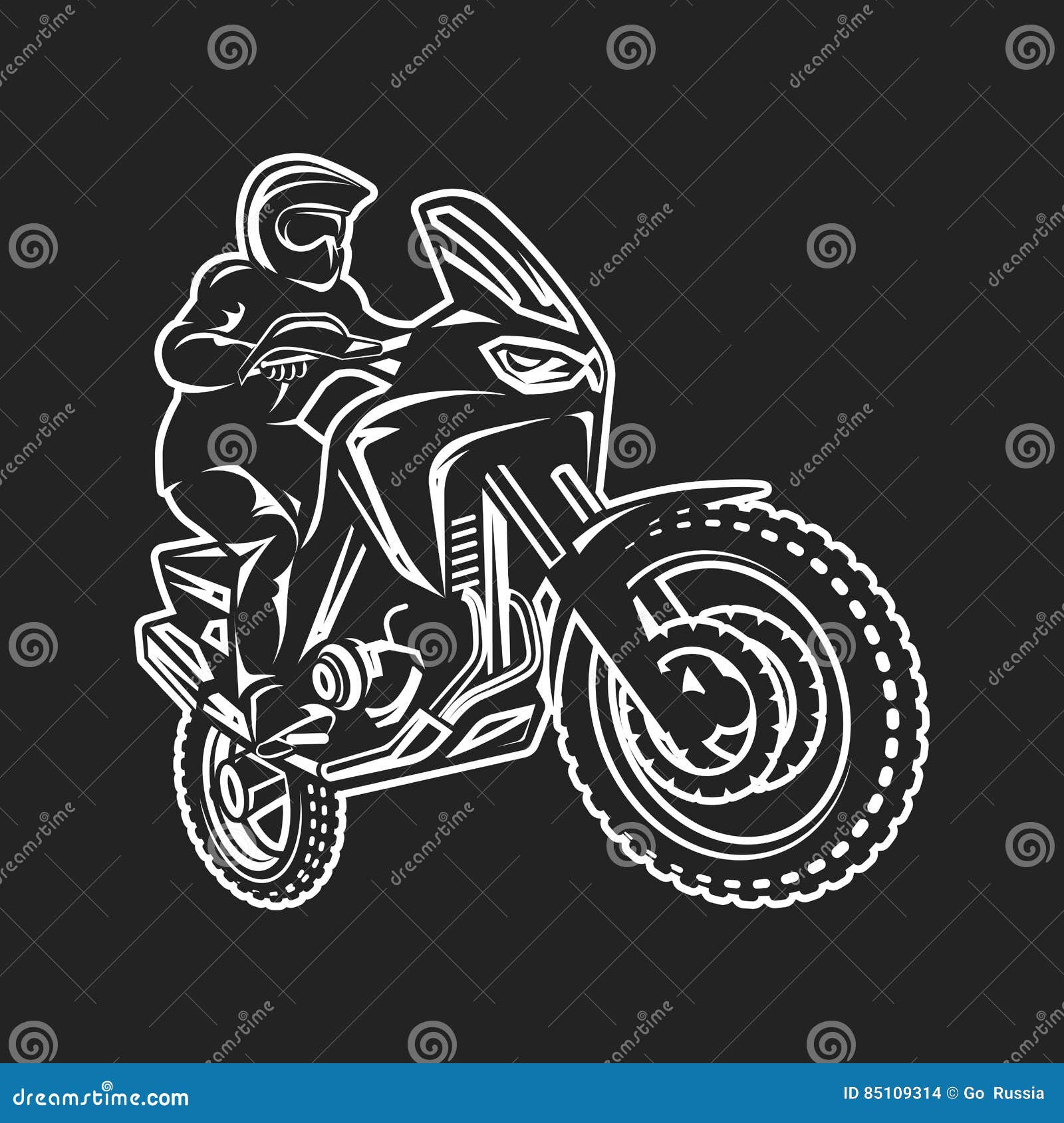 Logotipo dos desenhos animados de motocross