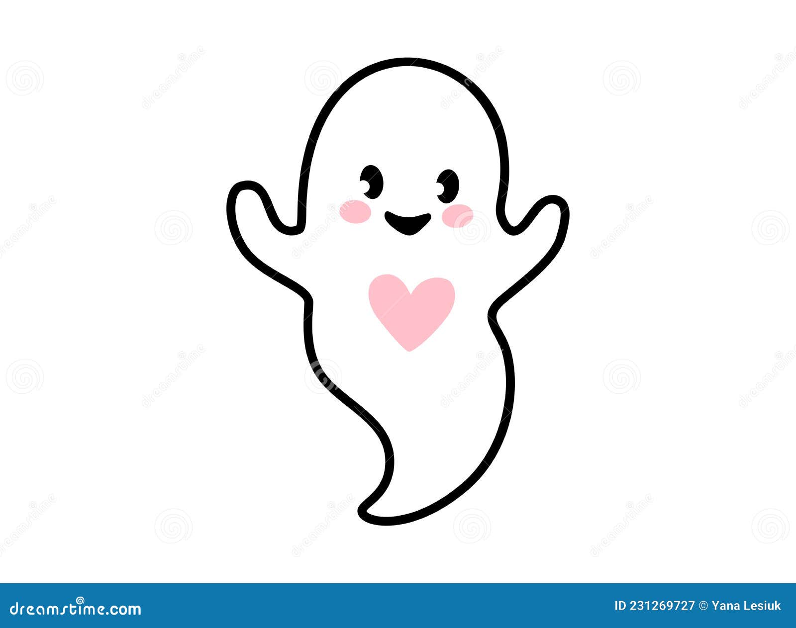 Fantasma De Desenho Animado Diz Boo Ilustração do Vetor