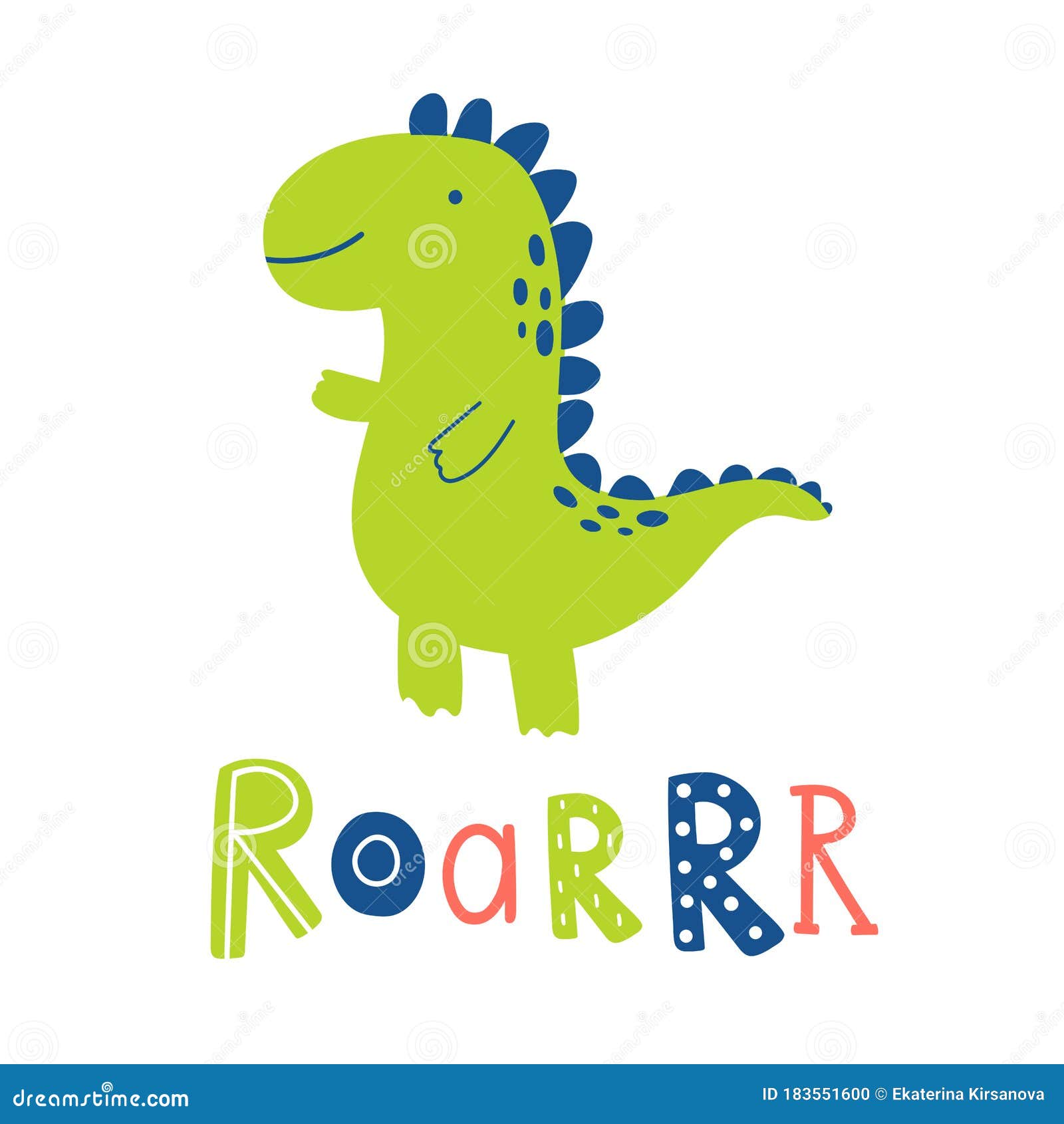 Quadro Infantil Desenho Dinossauro Verde Roar