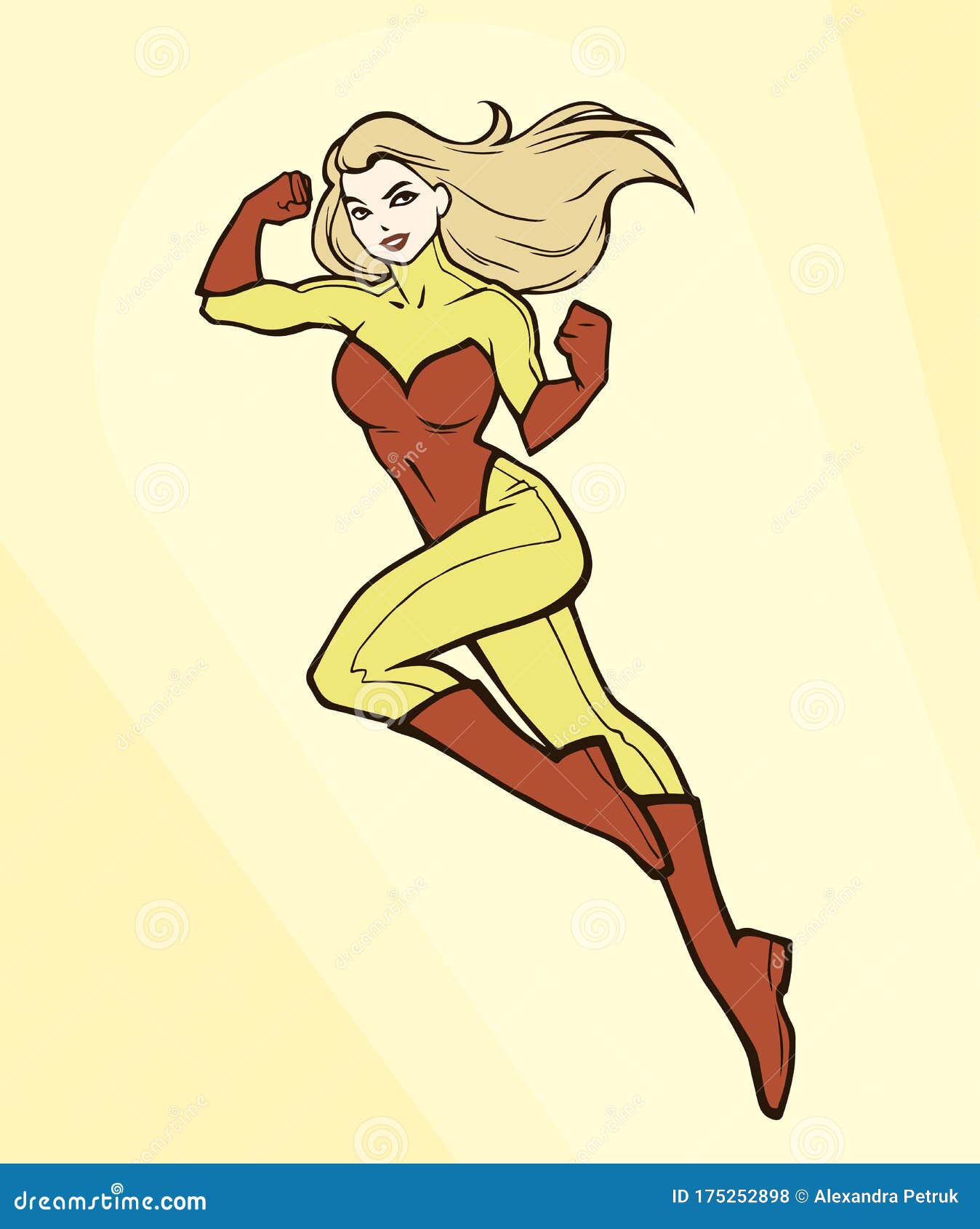 Super Heroína Voando - Ilustração