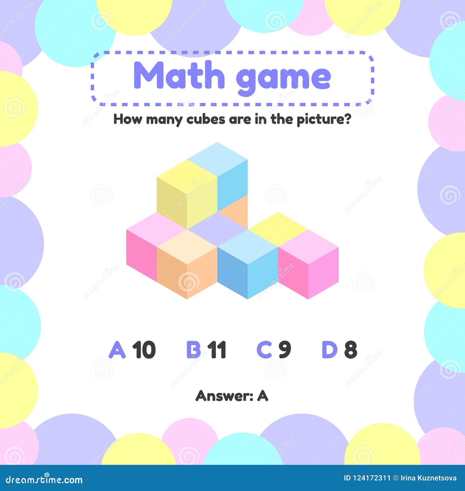 Jogo de lógica matemática para crianças em idade pré-escolar e escolar.