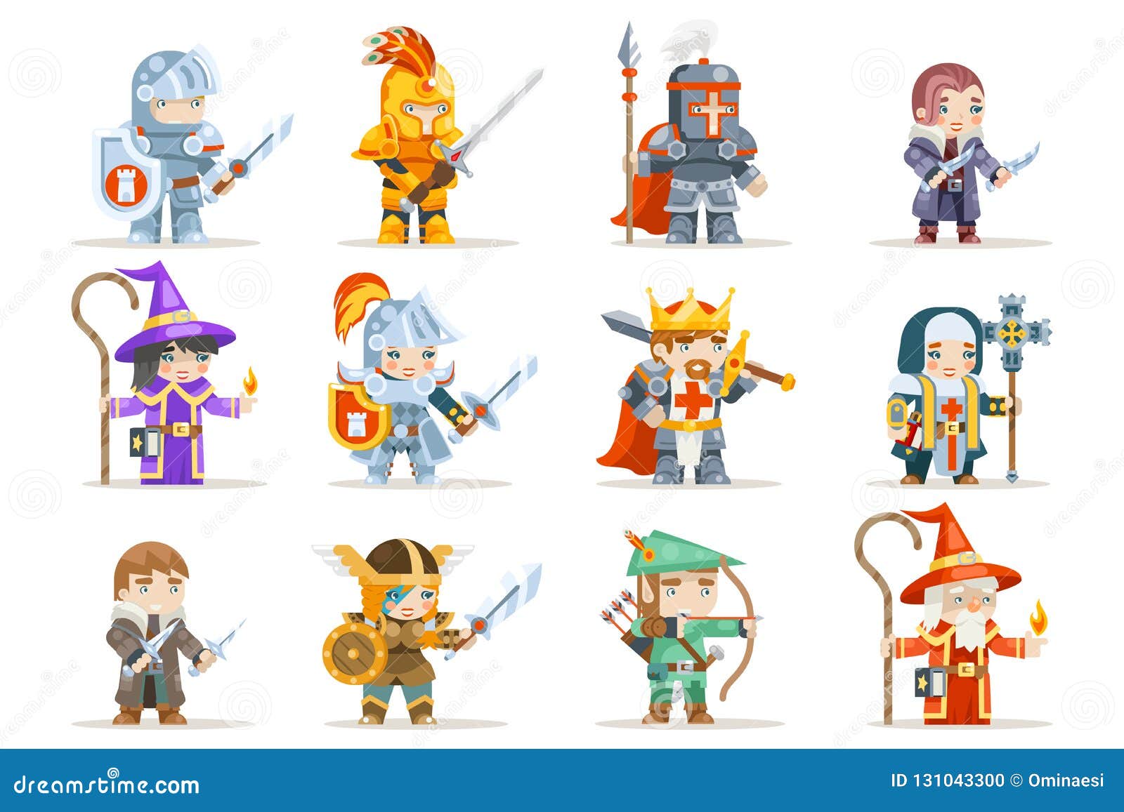 Fantasia RPG Jogo Personagens Monstros E Heróis Ilustração De
