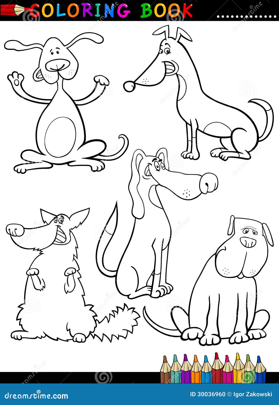 Ilustração Dos Desenhos Animados Do Cão Engraçado Para O Livro Para Colorir  Ilustração do Vetor - Ilustração de vermelho, positividade: 61544134