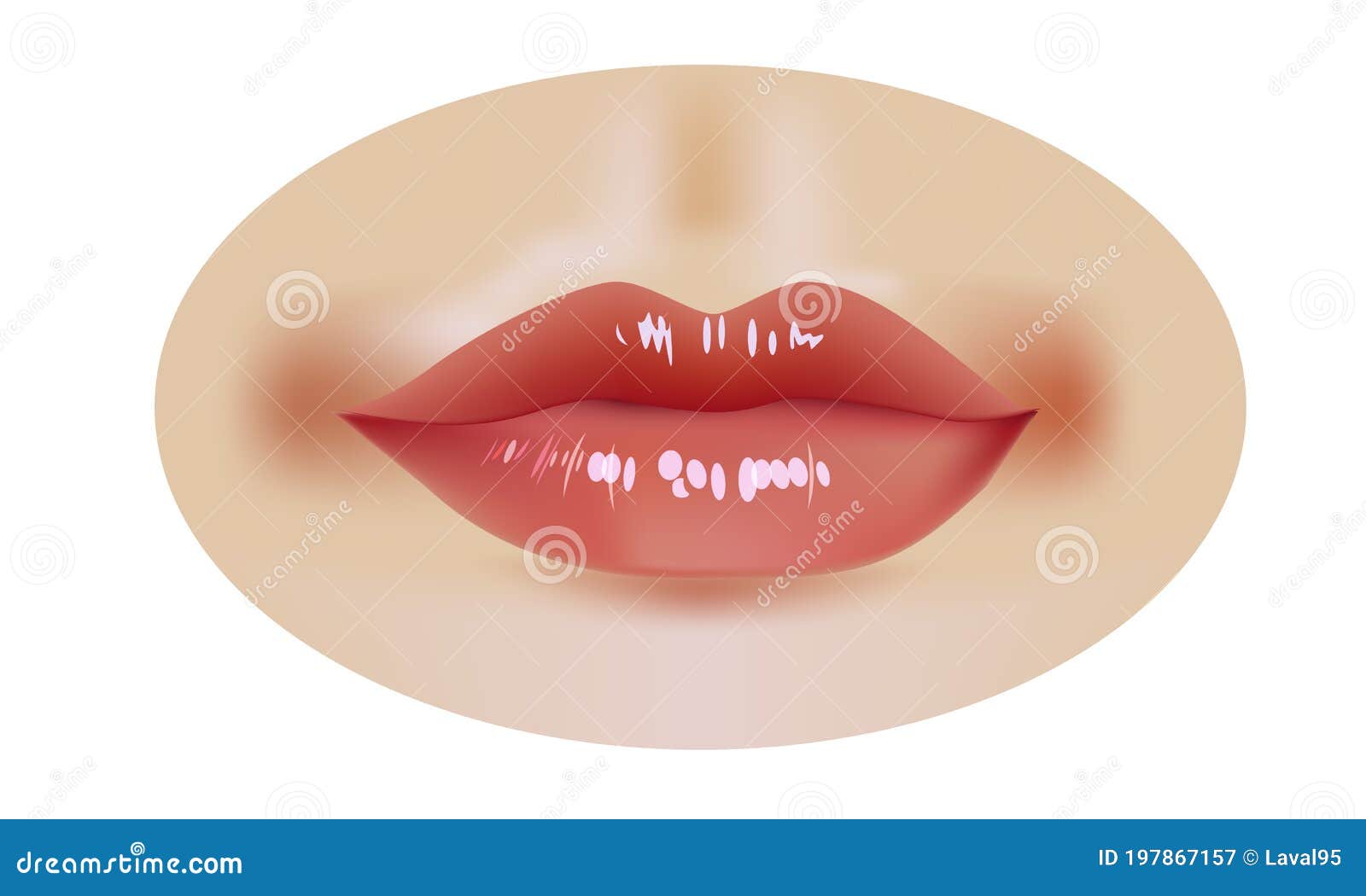 Ilustração realista de lábios