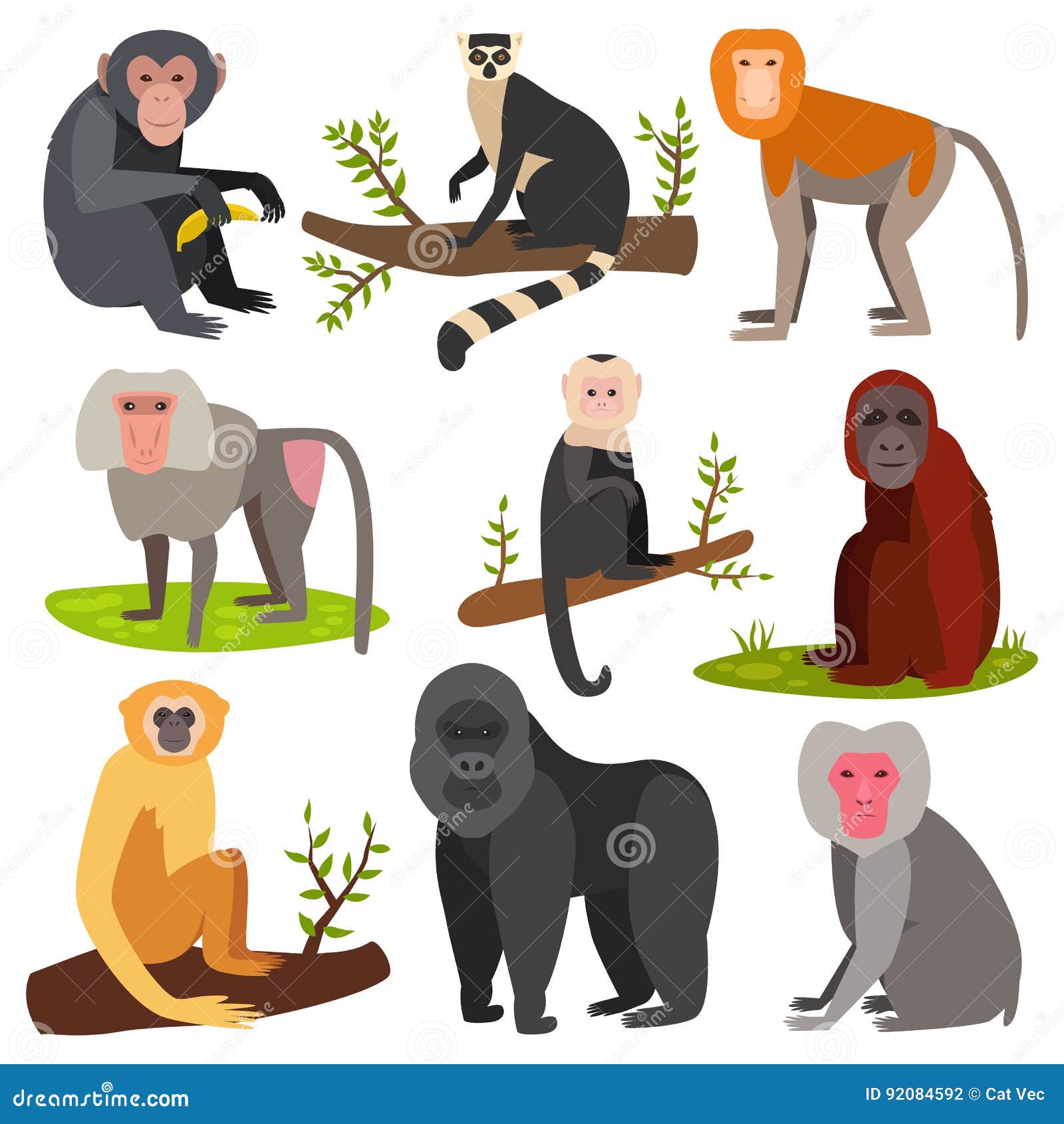 Ilustração Do Macaco Chimpanzé Ilustração Stock - Ilustração de estar,  reserva: 262269091