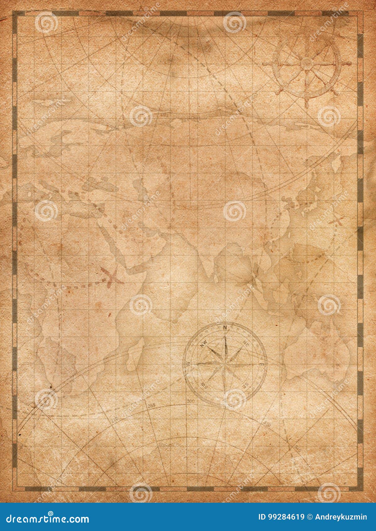 Fundo do vintage do mapa do tesouro do pirata