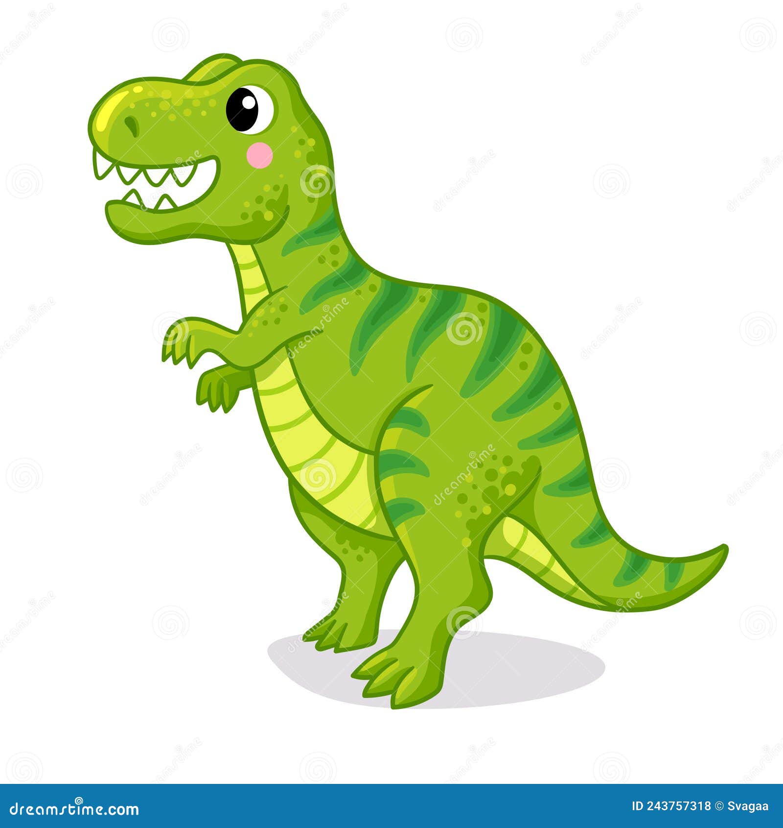 Baixe Dinossauro T-Rex Colorido em Estilo de Desenho Animado PNG