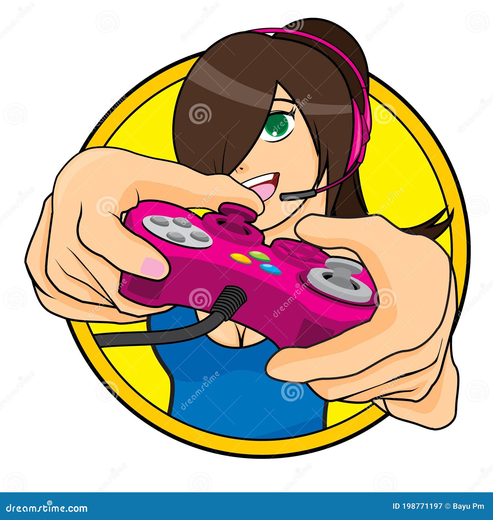 Garota Que Joga Jogos Online Ilustração do Vetor - Ilustração de recuo,  auscultadores: 262174850