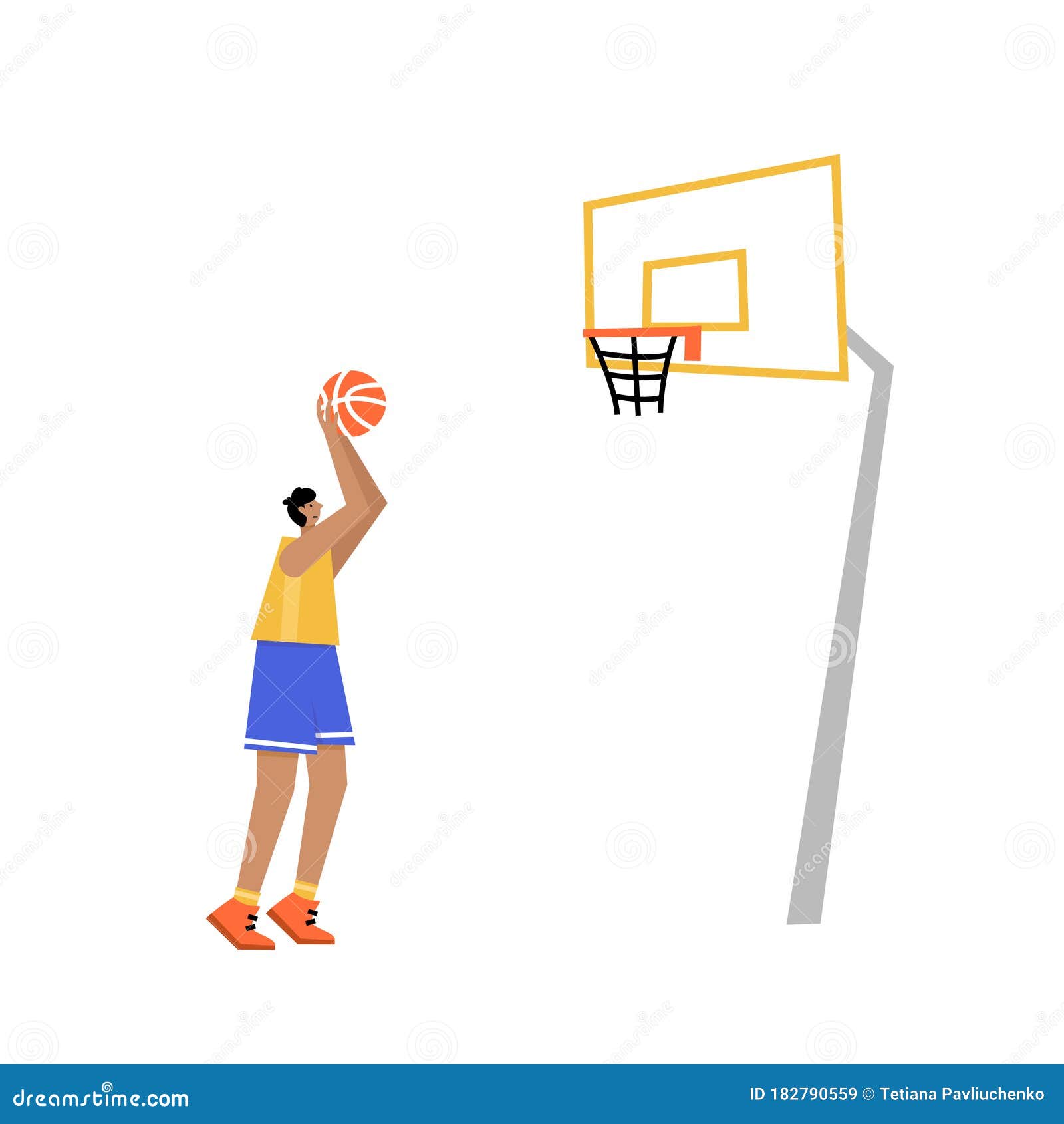 Bola De Basquete Desenho Animado Isolado Ilustração Vetorial